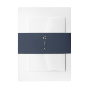 Bandeau De Faire-part Moderne minimaliste Marine Blue Gold