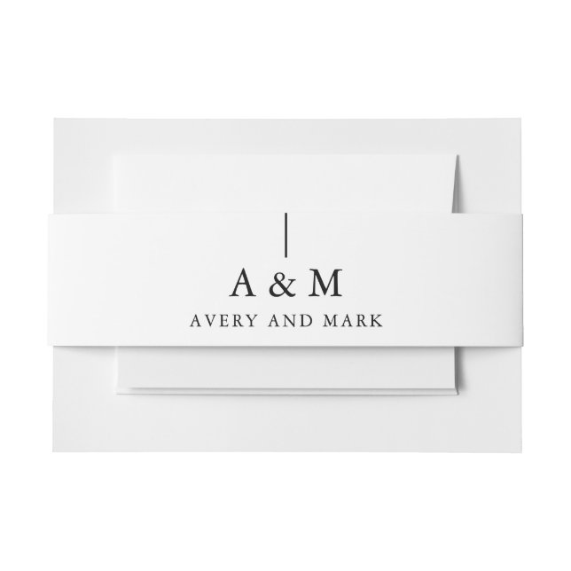 Bandeau De Faire-part Moderne minimaliste Monogramme Couples Mariage (Devant Example)