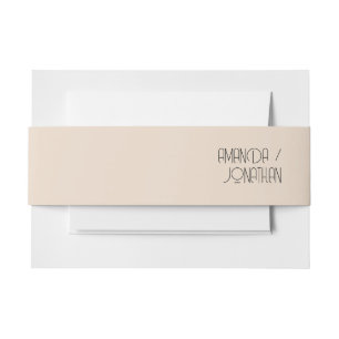Bandeau De Faire-part Moderne minimaliste Pastel Mariage Belly Band