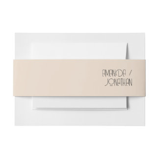 Bandeau De Faire-part Moderne minimaliste Pastel Mariage Belly Band