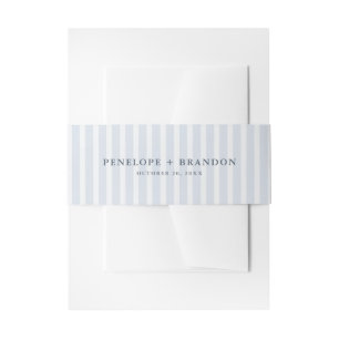 Bandeau De Faire-part Moderne Rayures Classiques Bleu Poussiéreux Mariag