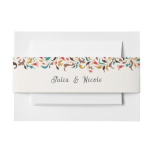 Bandeau De Faire-part Moderne Romantique Élégant Mariage de couronne flo