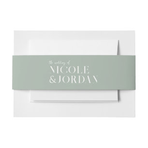 Bandeau De Faire-part Moderne Simple Chic Sage Mariage Vert