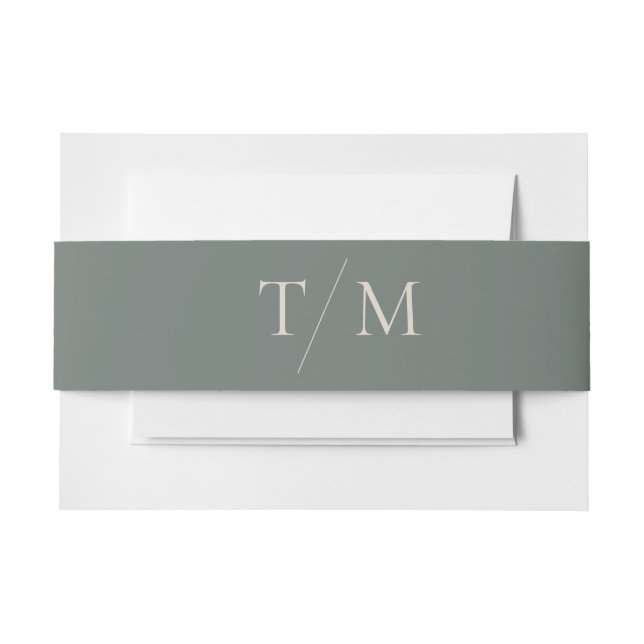 Bandeau De Faire-part Moderne simple Monogramme Moss Mix & Match Mariage (Devant Example)