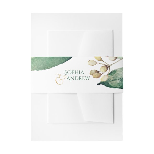 Bandeau De Faire-part monogram de botanical greenery rustic wedding (Devant example)