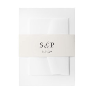 Bandeau De Faire-part Monogramme beige minimal Mariage élégant