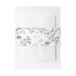 Bandeau De Faire-part Monogramme Classique Botanique Florales Mariage