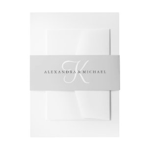 Bandeau De Faire-part Monogramme classique moderne Gris