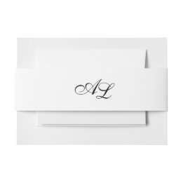 Bandeau De Faire-part Monogramme classique Noir et blanc Mariage traditi