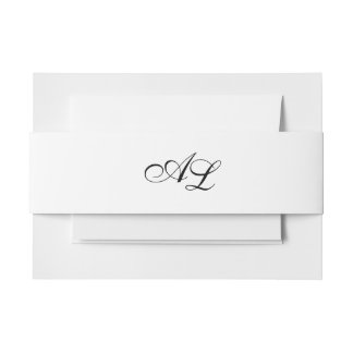 Bandeau De Faire-part Monogramme classique Noir et blanc Mariage traditi