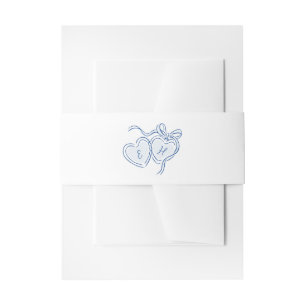 Bandeau De Faire-part Monogramme de cœurs dessinés à la main pour mariag