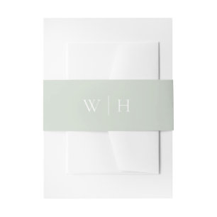 Bandeau De Faire-part Monogramme de la série verte avec Mariage de ligne