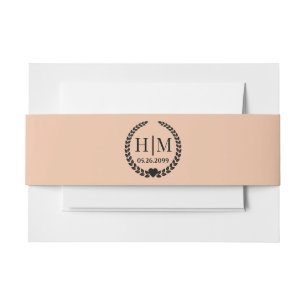 Bandeau De Faire-part Monogramme de mariée et de chambre simple et éléga