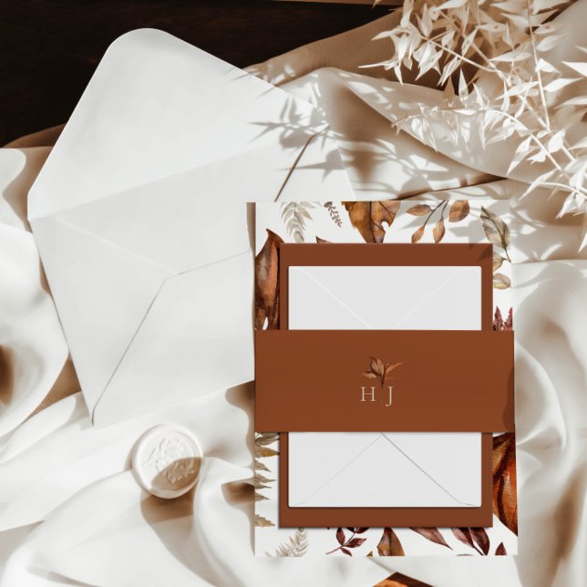 Bandeau De Faire-part Monogramme Elegant Mariage en terre cuite (Créateur téléchargé)