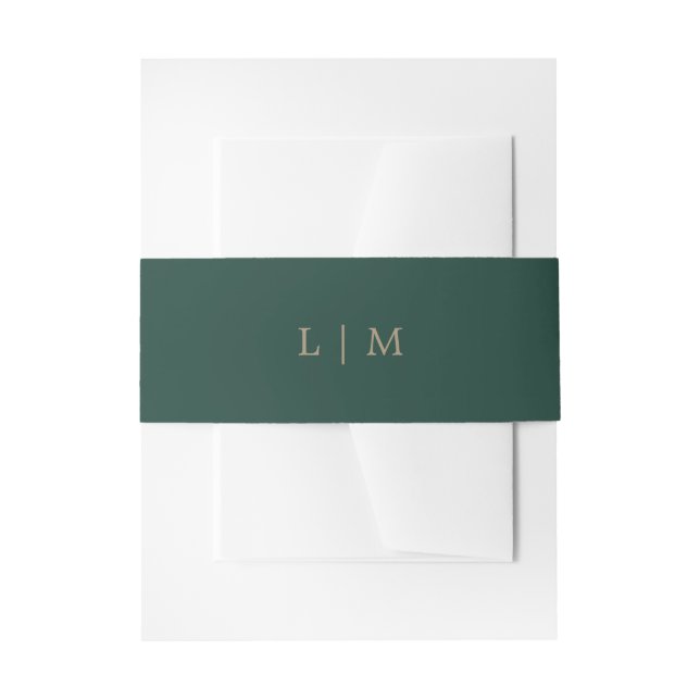 Bandeau De Faire-part Monogramme émeraude simple Mariage élégant minimal (Devant example)