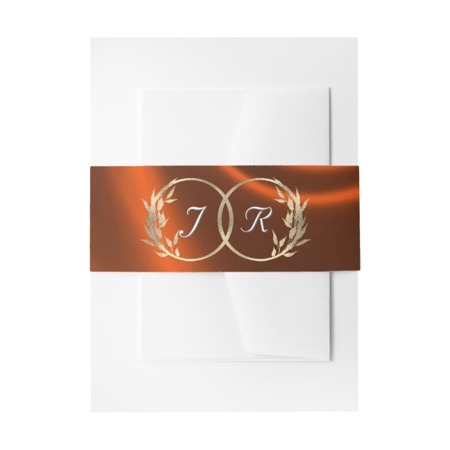 Bandeau De Faire-part Monogramme et ruban - Cuivre (Devant example)