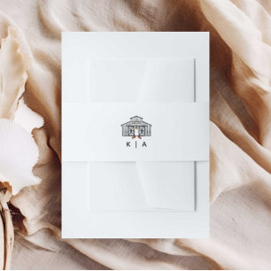 Bandeau De Faire-part Monogramme Grange Invitation Bande de ventre