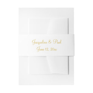 Bandeau De Faire-part Monogramme Mariage blanc or