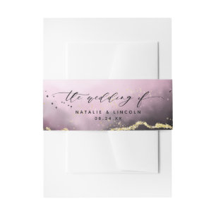 Bandeau De Faire-part Monogramme Mariage Bourgogne Ethereal Mist Ombre