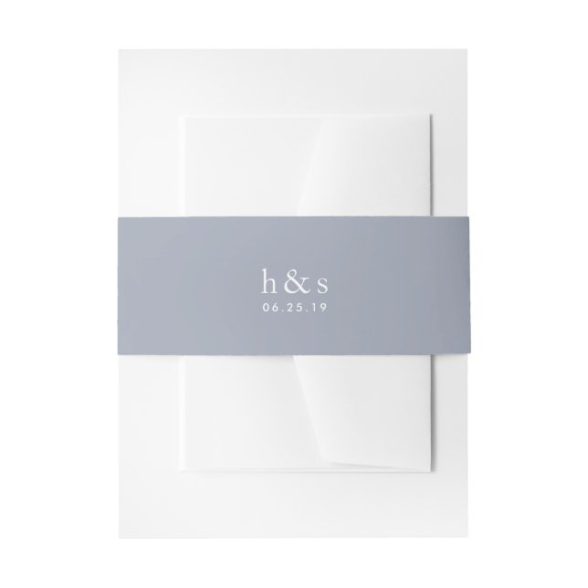 Bandeau De Faire-part Monogramme Mariage gris brouillard (Devant example)
