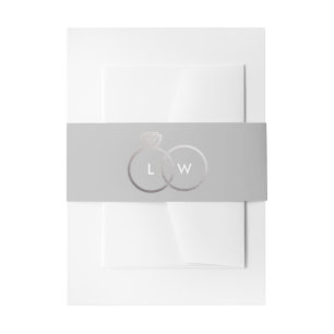 Bandeau De Faire-part Monogramme Mariage gris et argent