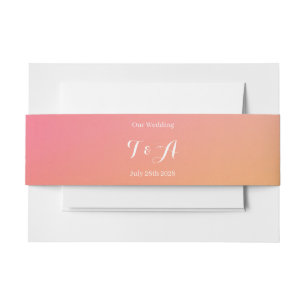 Bandeau De Faire-part Monogramme mariage moderne Sunset Ombre