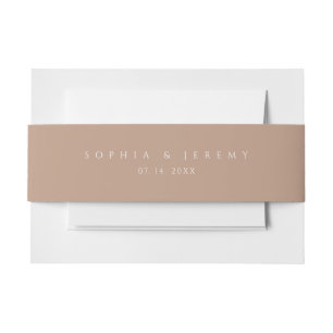 Bandeau De Faire-part Monogramme Mariage pastel beige doux