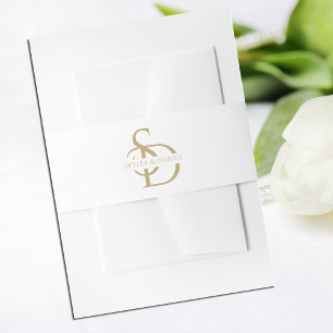 Bandeau De Faire-part Monogramme Mariage Simple Personnalisé Avec Nom