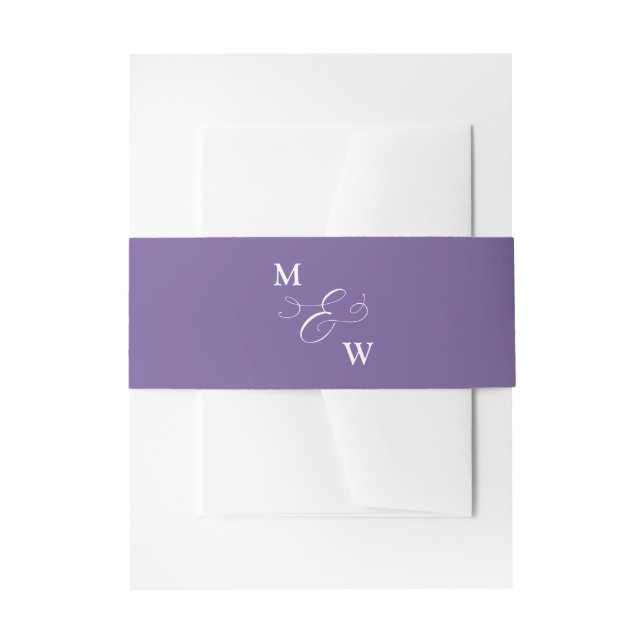 Bandeau De Faire-part Monogramme minimal et chic violet violet (Devant example)