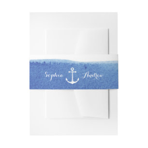 Bandeau De Faire-part Monogramme nautique d'ancre de mariage de plage