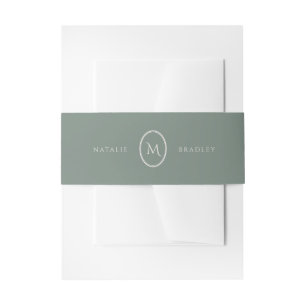 Bandeau De Faire-part Monogramme ovale classique de Kingston