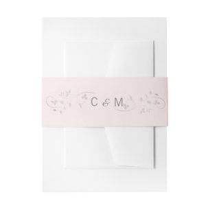 Bandeau De Faire-part Monogramme personnalisé Mariage gris rose pâle