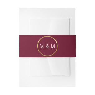 Bandeau De Faire-part Monogramme personnalisé Mariage or Bourgogne
