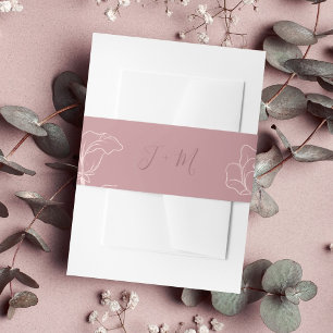 Bandeau De Faire-part Monogramme rose