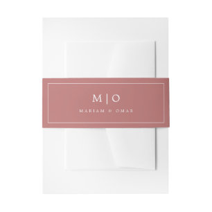 Bandeau De Faire-part Monogramme rose cannelle minimaliste