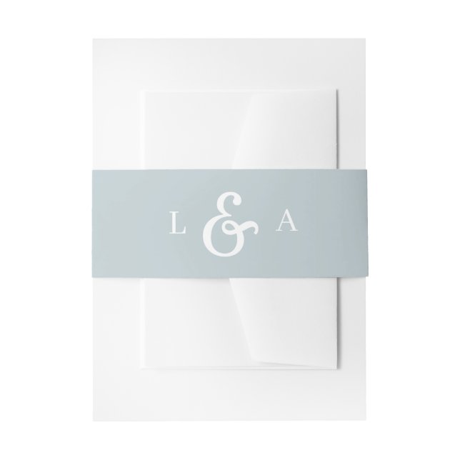Bandeau De Faire-part Monogramme simple Dusty Blue Wedding (Devant example)