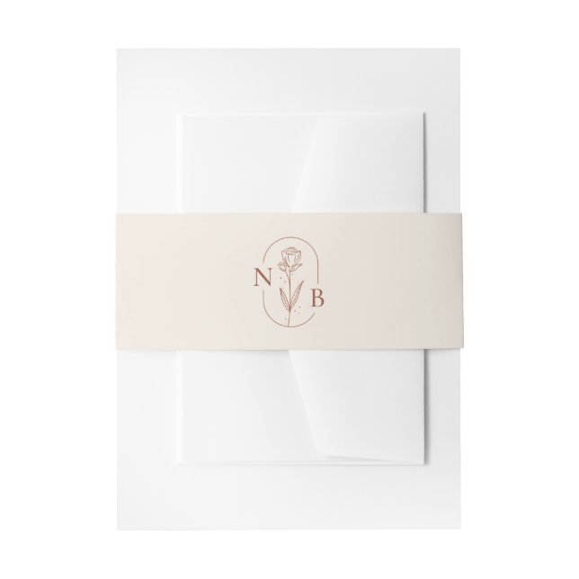 Bandeau De Faire-part Monogramme Terracotta Burnt Orange Boho Mariage (Devant example)