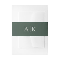 Monogramme vert simple et moderne Mariage de ton t