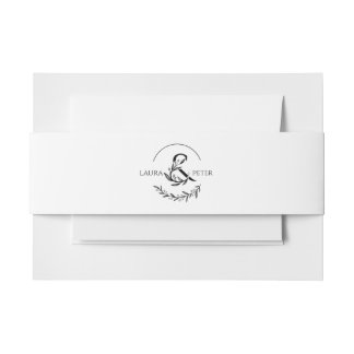 Bandeau De Faire-part Monogrammes de mariage élégants avec esperluette f