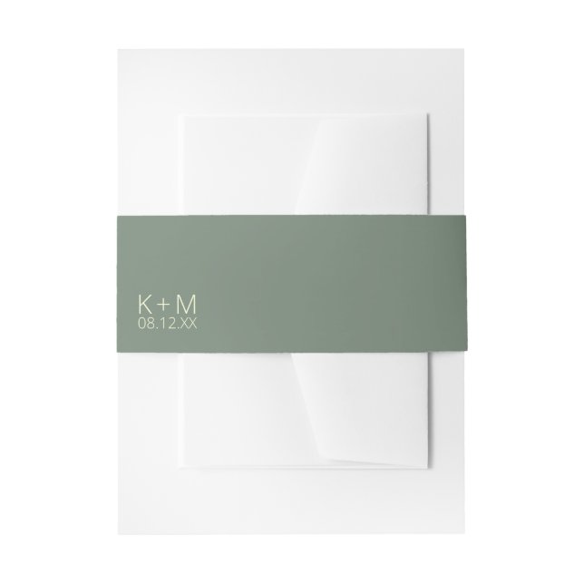 Bandeau De Faire-part Mood Minimalist Mariage Green ID741 (Devant example)