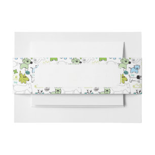 Bandeau De Faire-part motif animal d'arrière - plan d'enfants