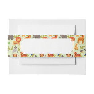 Bandeau De Faire-part Motif avec des animaux de bande dessinée