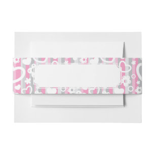 Bandeau De Faire-part Motif avec des coeurs et des fleurs