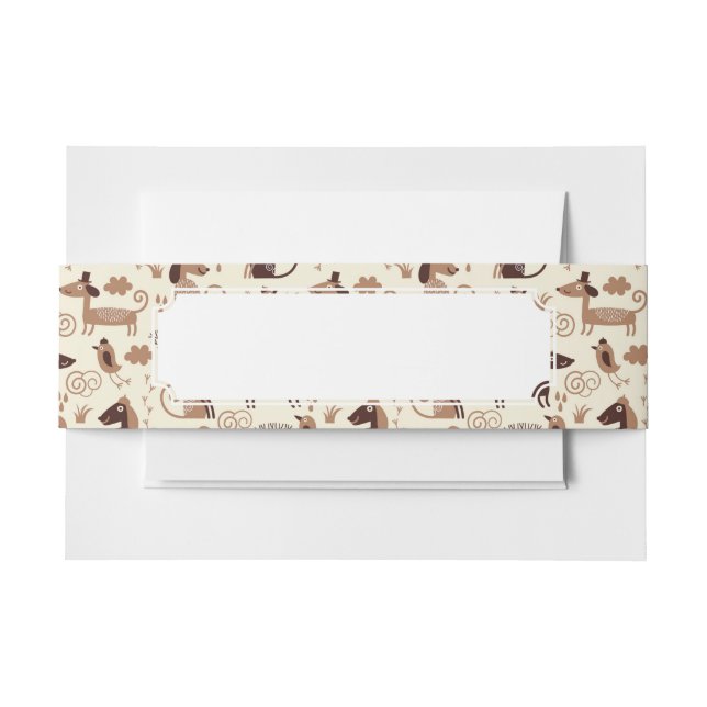 Bandeau De Faire-part motif avec les chiens mignons (Devant Example)
