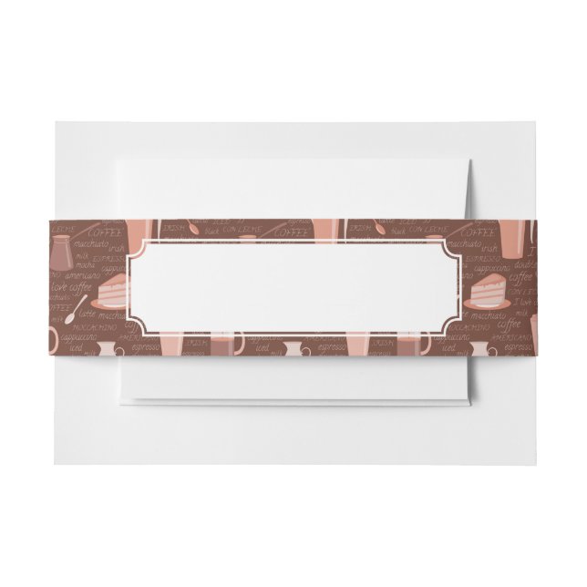 Bandeau De Faire-part Motif avec les éléments relatifs de café (Devant Example)