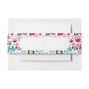 Bandeau De Faire-part motif coloré de hibou