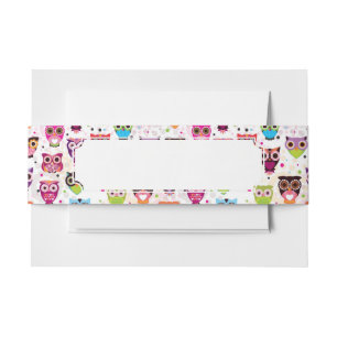 Bandeau De Faire-part Motif coloré de hibou pour les enfants 2
