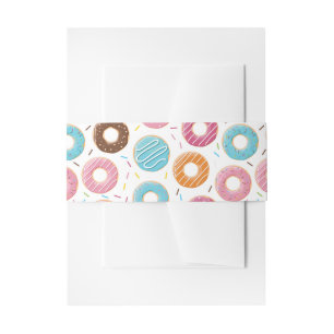 Bandeau De Faire-part Motif de beignets colorés rétro pour une fête amus