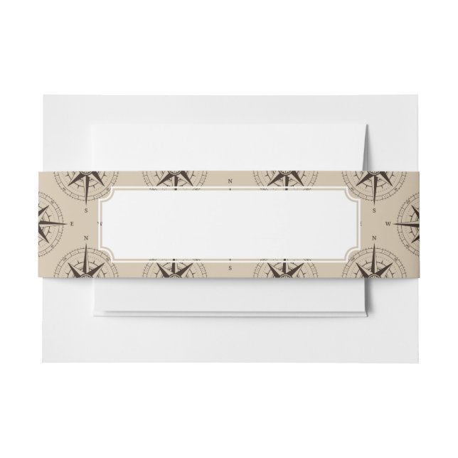 Bandeau De Faire-part Motif de boussole de navigation (Devant Example)