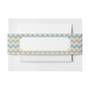 Bandeau De Faire-part Motif de Chevron sur la texture de toile
